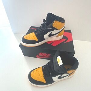 Nike Air Jordan 1 Retro High OG Taxi Yellow Black White Sneakers Womens Size 6